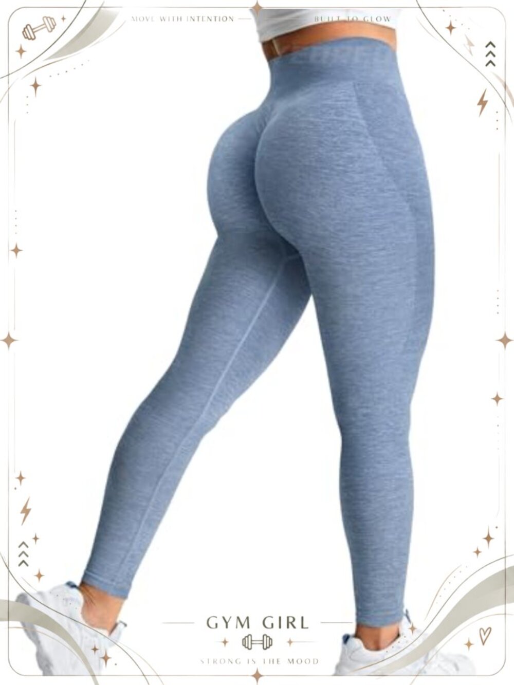 Seamless Scrunch High Rise Leggings Workout Yoga Fitted Pull On
